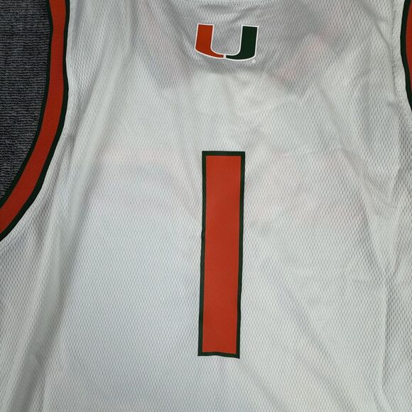 Miami Hurricanes Jersey Mens Large NCAA Basketball Adidas College Shirt - Picture 8 of 13